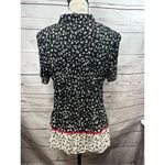 Ny Collection  medium black and white short sleeve button down blouse - 2267 Photo 1