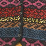 Vintage Silk Boutique Fair Isle Sweater Vest Small V Neck Button Front Red Photo 4