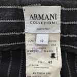 Armani Collezioni Armani‎ Collezioni Pinstripe Pleated Wool Blend Trouser Pants Size 12 Academia Photo 10