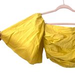 Tanya Taylor Sloane Off Shoulder Cropped Blouse Yellow NWT Sz 0 Photo 2