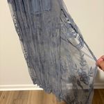 Honey Punch Mila Lace Maxi Romper Dress Dusty Blue size medium Photo 4