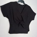 ZARA  Black Twist Front Cut Out V Neck Top Size S(A213) Photo 5