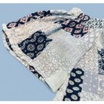 Dainty Hooligan Peasant Crop Top XS Blue Patchwork Boho Lace Up Back Flowy Photo 6