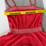 Vintage 70’s 80’s Ginger Snaps Coral Red White Terrycloth Dolphin Hem Midi Dress Photo 9