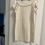 Cream denim Ruffled Sleeve Dress White Size 12 Photo 1