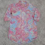 Ralph Lauren Lauren Sleep Shirt Womens M Pink Paisley Button Front Night Gown Photo 4