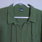 Old Navy Short Sleeve Relaxed Button Up Shirt Gauzy Boxy Weeping Willow Sz L Photo 1