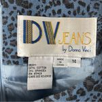 VTG Cheetah Denim Cut Out Blouse Blue Size 14 Photo 6