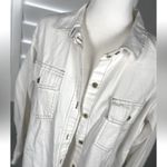 American Eagle  Woman’s M Shacket Oversized Off White Denim button down Shirt‎ Photo 12