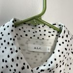ALC Frank A.L.C.‎ White Dalmation Polka Dot Print Silk Blouse Size 2 Photo 3
