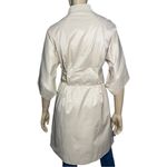 Vertigo Paris M Putty Beige 3/4 Sleeve Snap Front Belted Waist Long Trench Coat Photo 4
