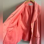 Bagatelle Coral Linen Blend Blazer Womens M, Button Front Lightweight Jacket Orange Size L Photo 8