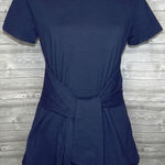 Agnes & Dora  SHORT SLEEVE SIDE SEAM SASH KNIT TOP NAVY BLUE ~ SIZE L 12-14 Photo 0