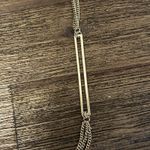 Paperclip Link Chain Brassy Gold Tone Necklace 36" Elegant Modern Long Photo 2