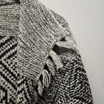 J.Jill Open Front Cardigan Sweater sz MP Black Tribal Western Cotton Wool Photo 4