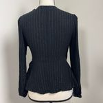 Jun & Ivy Metallic Stripe Black Wrap Blouse M Top Coquette Y2K Office Party Boho Size M Photo 2