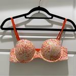 Victoria's Secret Victoria’s Secret Orange Yellow and Pink Lined Strapless Removable Straps Bra Photo 0