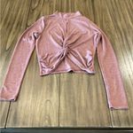 Good Luck Gem  Crop key hole twist pink Sweater Shirt Sz small Photo 7