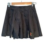 Nike Rare Vintage Black And White Pleated YTennis Skirt With Plaid Crested Logo Photo 6