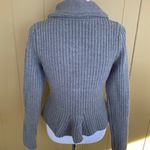 EXPRESS women S wool blend snap front Longsleeve knit sweater w/cowl neck grey Photo 7