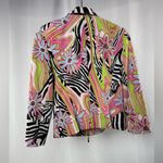 Alberto Makali  Floral and Zebra Full Zip Jacket in Multi‎ Size 6 Photo 4