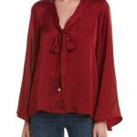 Show Me Your Mumu brynn bell sleeve blouse ruby satin Photo 0