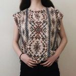 Ginger G light brown geometric print top Photo 0