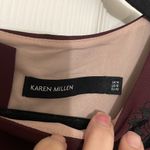 Karen Millen  Signature Pencil Dress Black & Maroon Lace Size 10 EUC Photo 2