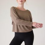 Athleta S Presence Twist Sweatshirt Pyrite Small Photo 2