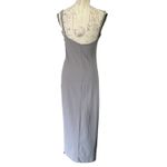 ZARA Gray Maxi Ruched Slit Party Dinner Maxi Dress Size Large Photo 3