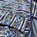 Lucky Brand Womens Blue/ Tan Aztec Open Front Cardigan Duster Sweater sz LRG Photo 3