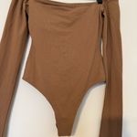 Princess Polly  Light Brown Off Shoulder Long Sleeve Bodysuit Women’s Size 2 Photo 3