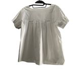 New York And Company  Elegant White pleated Short Sleeve Blouse Size S Photo 2