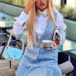 ZARA Ruffled Textured Pinafore Dress Photo 3