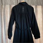 Old Navy  Black Maternity Midi Collared Long Sleeve Shirt Dress Size Large Photo 10