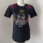 Sandro Paris Embroided Snake Mary Jane Black Floral Top 2 Photo 5