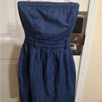 Forever 21 I Love H81 Blue Denim Cutout Back Jeans Top/Dress S Preppy Casual Boho Classic Photo 4