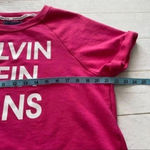 Calvin Klein Jeans White logo cropped sweatshirt womens size Lg Photo 12