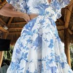 Hello Molly Flowy Blue & White Floral Dress Photo 3