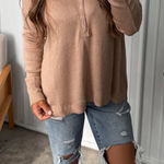 In Loom Women's Tan Henley Photo 0