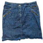 Moschino Love  Denim Mini Skirt Stretchy Blue Jeans Skirt Size L 36" Waist Photo 0