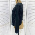 Victoria's Secret Victoria’s Secret Velour Embroidered Open Split Back Shirt Black Small Photo 2