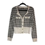 263. Ivory & Black Tweed Sweater | NWOT | Classic Chic Knit White Size L Photo 1