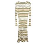 MINKPINK  Revolve Melody Knit Midi‎ Dress Size XL Green Stripe Cotton Sweater Photo 8
