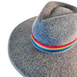 Olive & Pique Gray 100% Wool Magic Rainbow Banded‎ Fedora Hat Photo 6