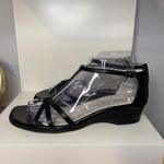 Taryn Rose Black Leather T-Strap Sandals Heels Dressy Occasion Size 8.5 Photo 5