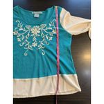 Flying Tomato  Embroidered Mesh Sheer Blouse Shirt‎ Womens Medium READ Photo 9