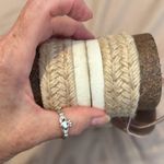 Madden Girl  size 8.5 pink & gold sparkly jute wedge comfy stylish sandals GUC Photo 8