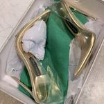 Jessica Rich Fancy Stiletto Clear Vinyl Pointed Toe Pumps Size37 NEW Retail $215 Gold Size 6 Photo 6