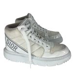Christian Dior Nylon Fabric D-Player High Top Sneakers White Grey Photo 3